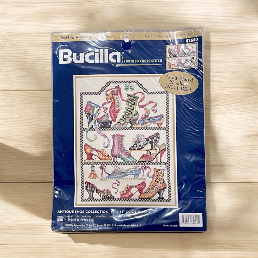 NWT Bucilla Antique Shoe Collection Counted Cross Stitch Kit